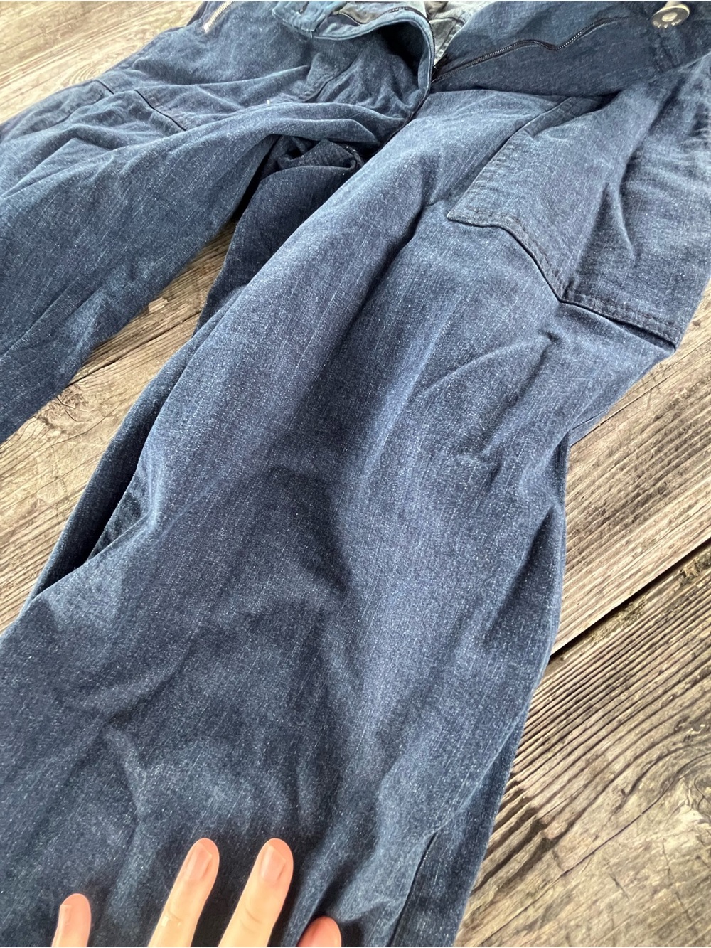 rag & bone sz 4Dark Blue Denim wide leg/zip pockets - Picture 3 of 9